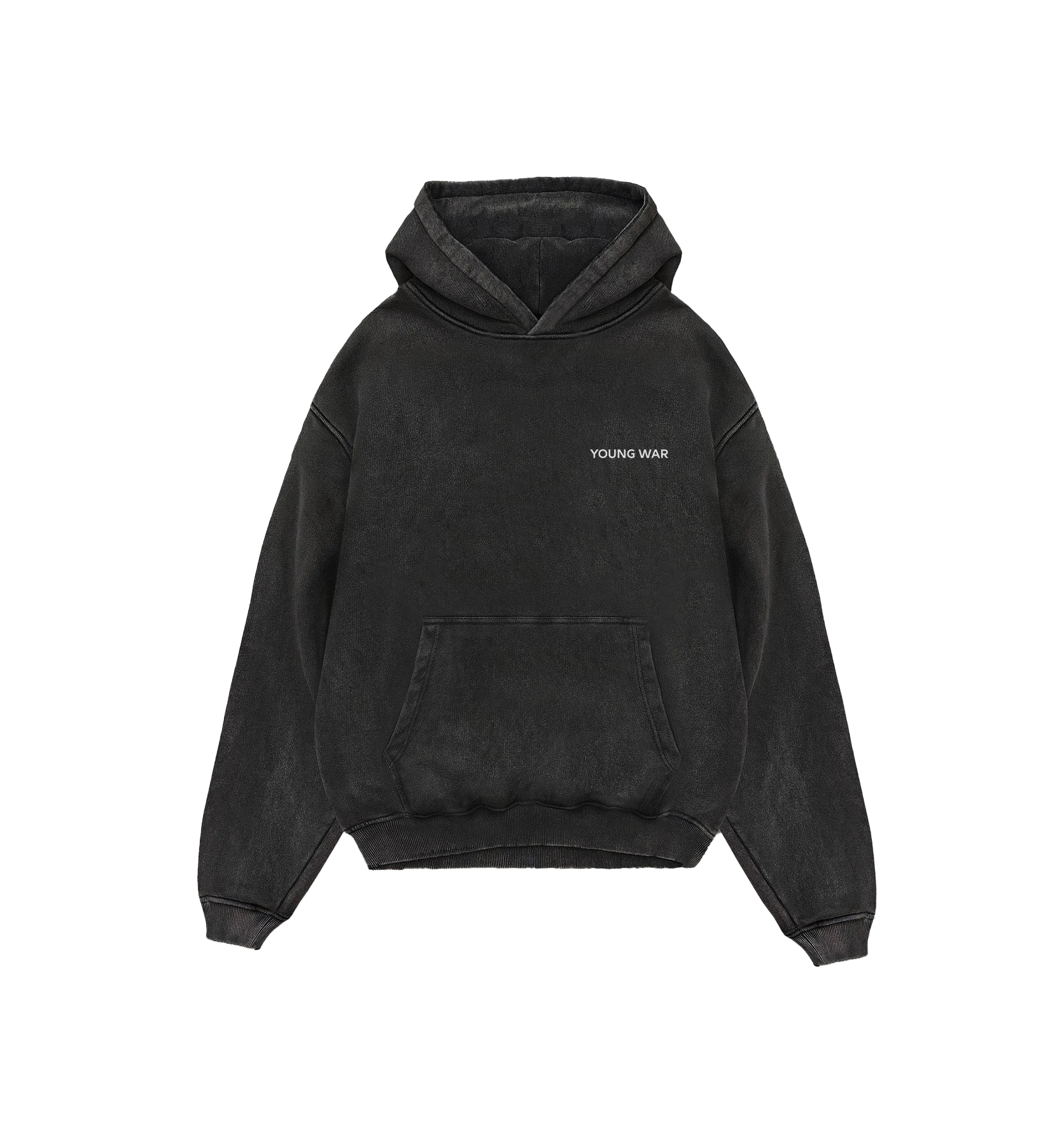 Vintage Black Washed Oversize Hoodie – YOUNG WAR ™