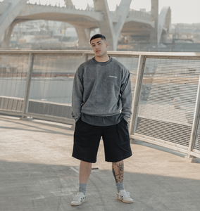Stonewash Grey Oversize Crewneck