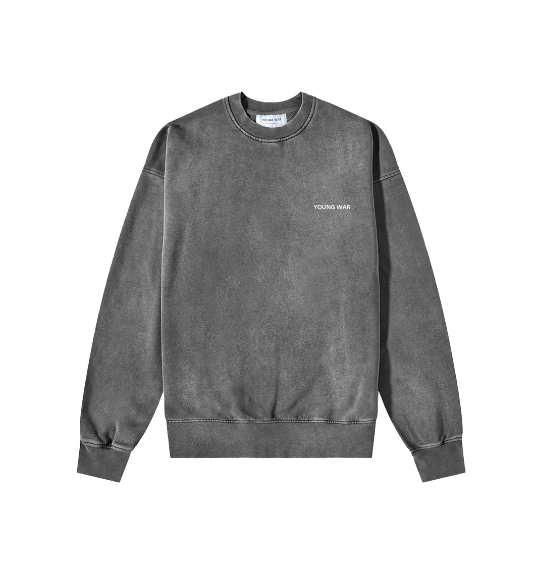 Stonewash Grey Oversize Crewneck