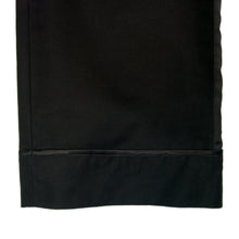 Load image into Gallery viewer, Mens black drawstring baggy casual luxury fashion mens trousers close up leg and satin 